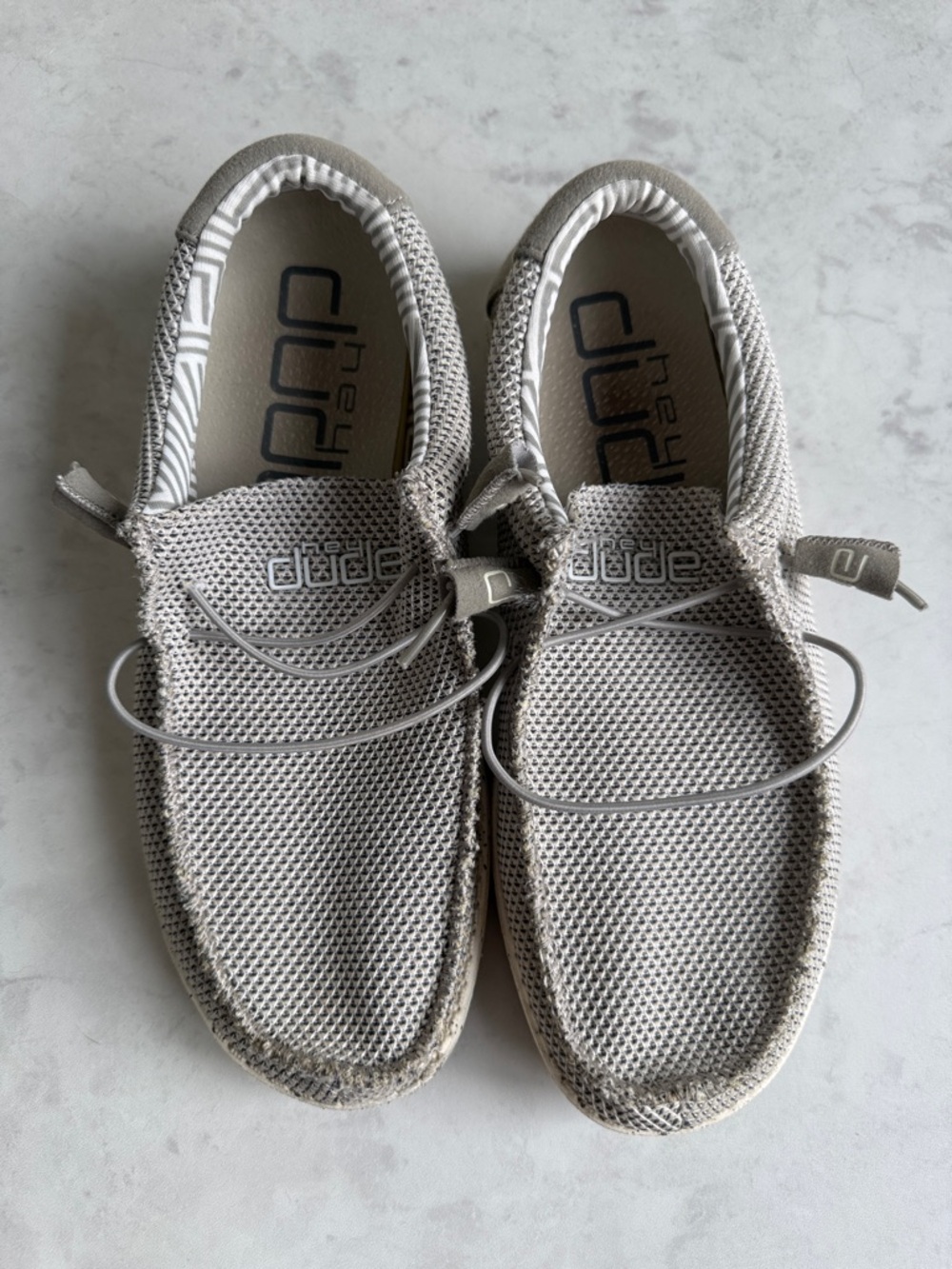 Hey Dude Wally Slip-On Sneakers in Ash (Light Gray) Knit US 7